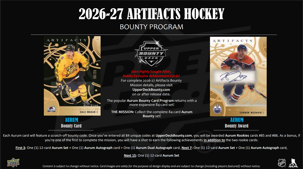 2026-27 Upper Deck NHL Artifacts – Hobby Booster Box